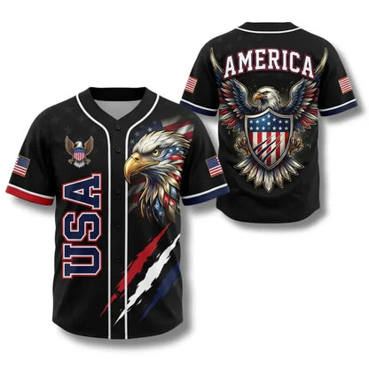 🦅 Patriotic USA All-Over Print Baseball Jersey — America 250th Semiquincentennial Edition (1776–2026) 🇺🇸