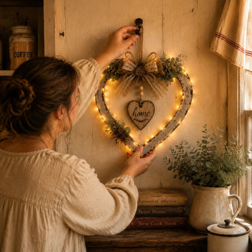 🤎🏡 Rustic Farmhouse Heart Wall Decor – Cozy “Home” Charm for Any Space ✨❤️