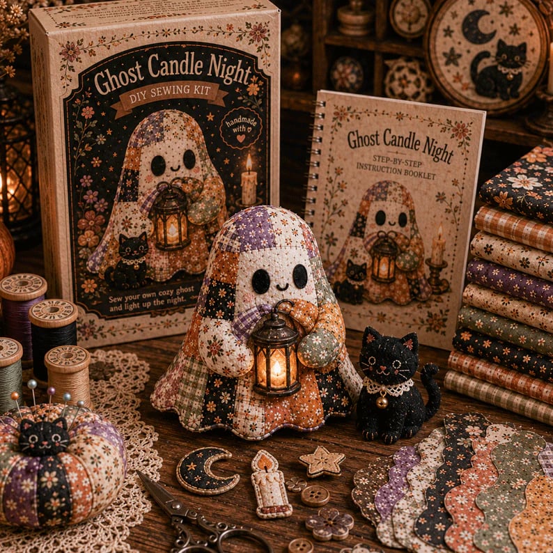 🔥49% Off  - 👻Little Ghost’s Cozy Halloween DIY Patchwork Kit