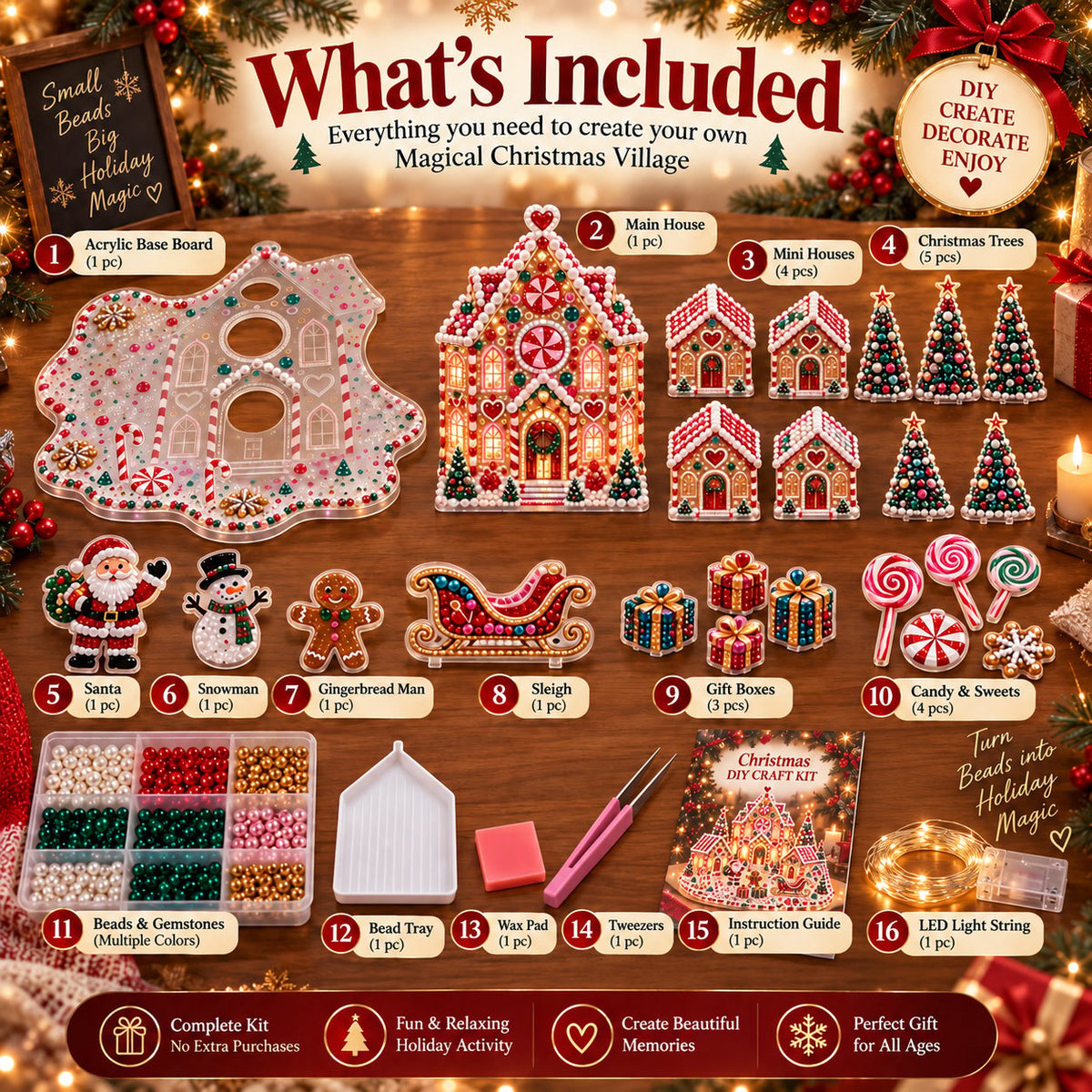 ✨🔥 Magical Christmas Village 3D Gem Art DIY Kit – Create a Sparkling Handmade Holiday Scene! 🎄💎🏡