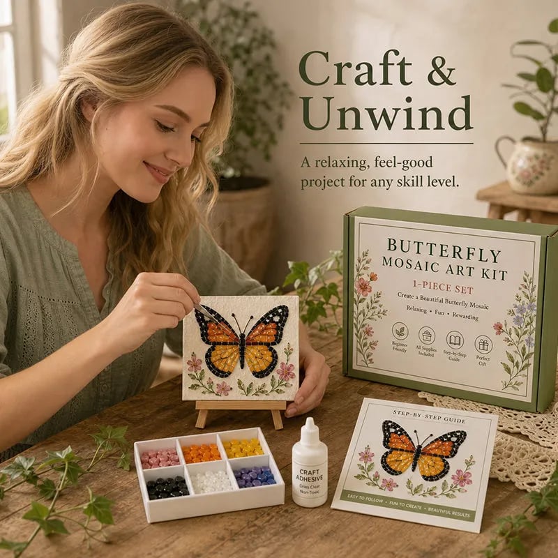 🔥 Last Day 49% OFF - 🌿 Watering Can Mosaic Art Kit | Beginner-Friendly Floral DIY Craft with Vibrant Mosaic Beads & Sturdy Display Base ✨