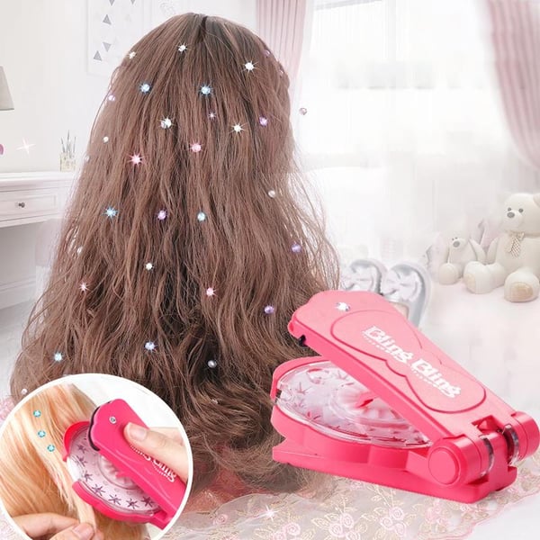 Glitter Diamond Styling Tools Hair Gemstone Styling Set to light up girls' hair, clothes, accessories, No Heat Required Hair Styling Accessories