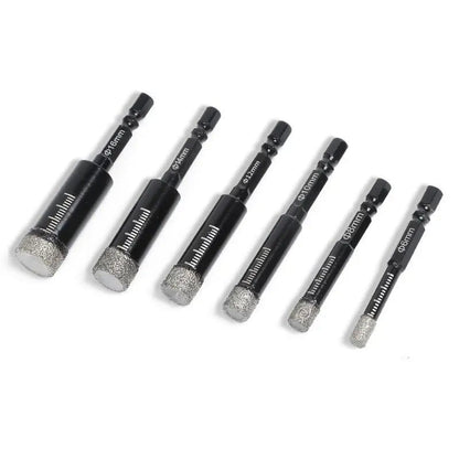 ⏰Last day Promotion 🔥-🔧 6PCS Diamond Drill Bit Set for Clean & Precise Tile, Glass & Granite Drilling 💎