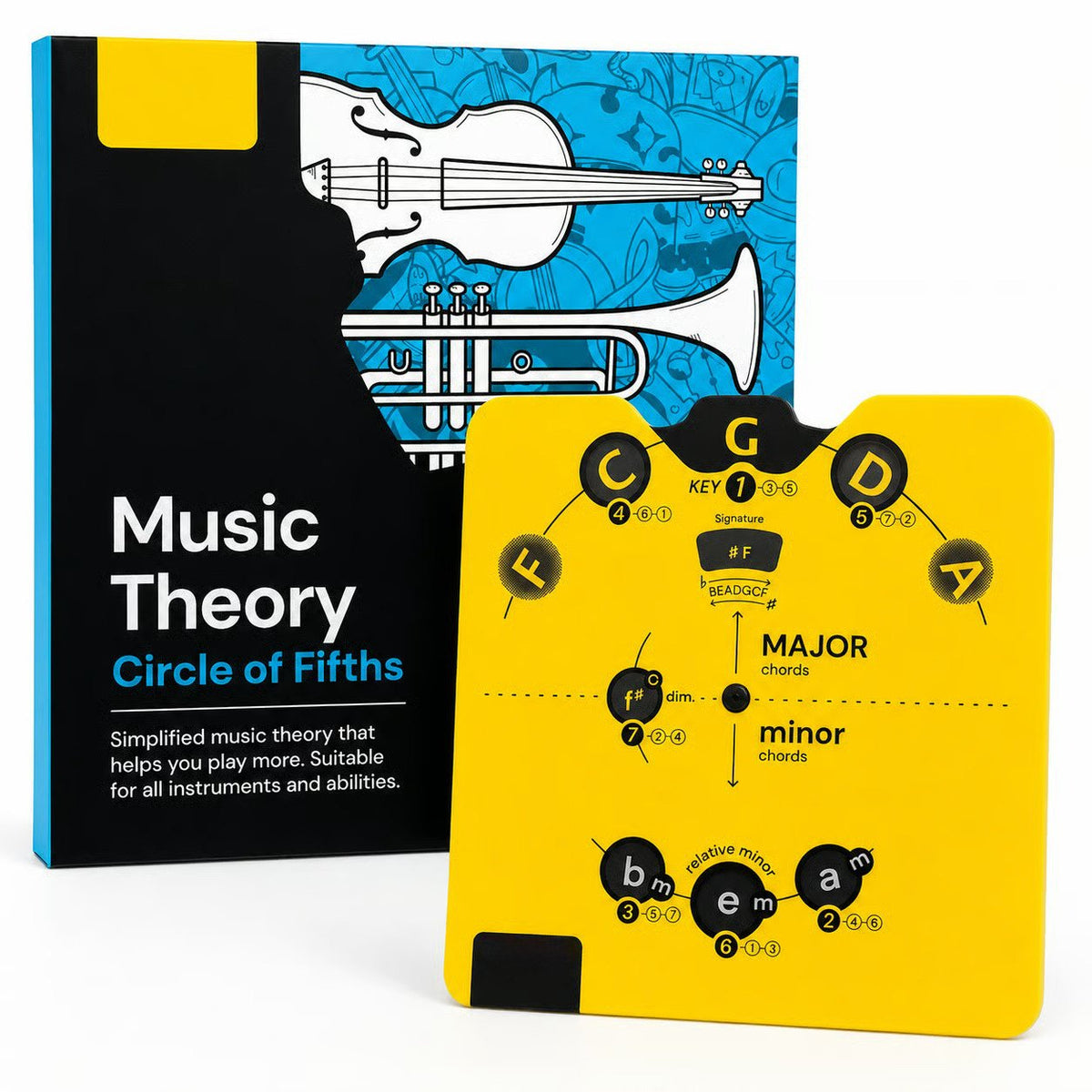 🔥Last Day 54% OFF 🎵Circle of Fifths Music Theory Wheel Set | Interactive Chord Reference Guide for Piano, Guitar & All Instruments🎹🎸💕