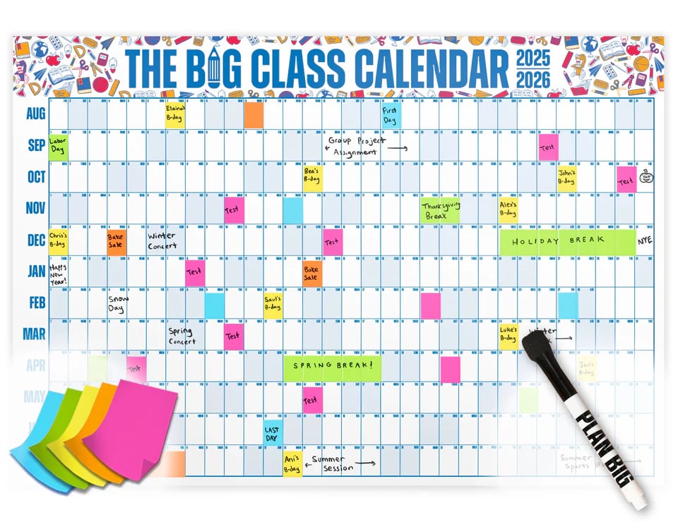 🔥 Back-to-School Sale — 49% OFF Today! 💥📅 The Big Class Calendar - Academic Year 2026-2027 🔥