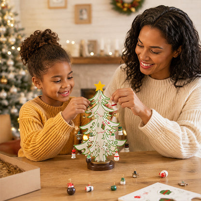 🎄 DIY Wooden Christmas Tree Ornament — Tabletop Festive Decor Kit