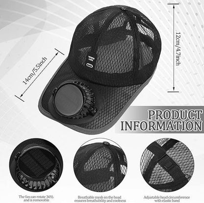 Cooling Solar Fan Hat – UV Protection & Breathable Mesh