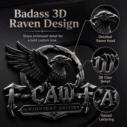 🦅 F-CAW-F "Midnight Edition" Metal Emblem - Premium Attitude Decal