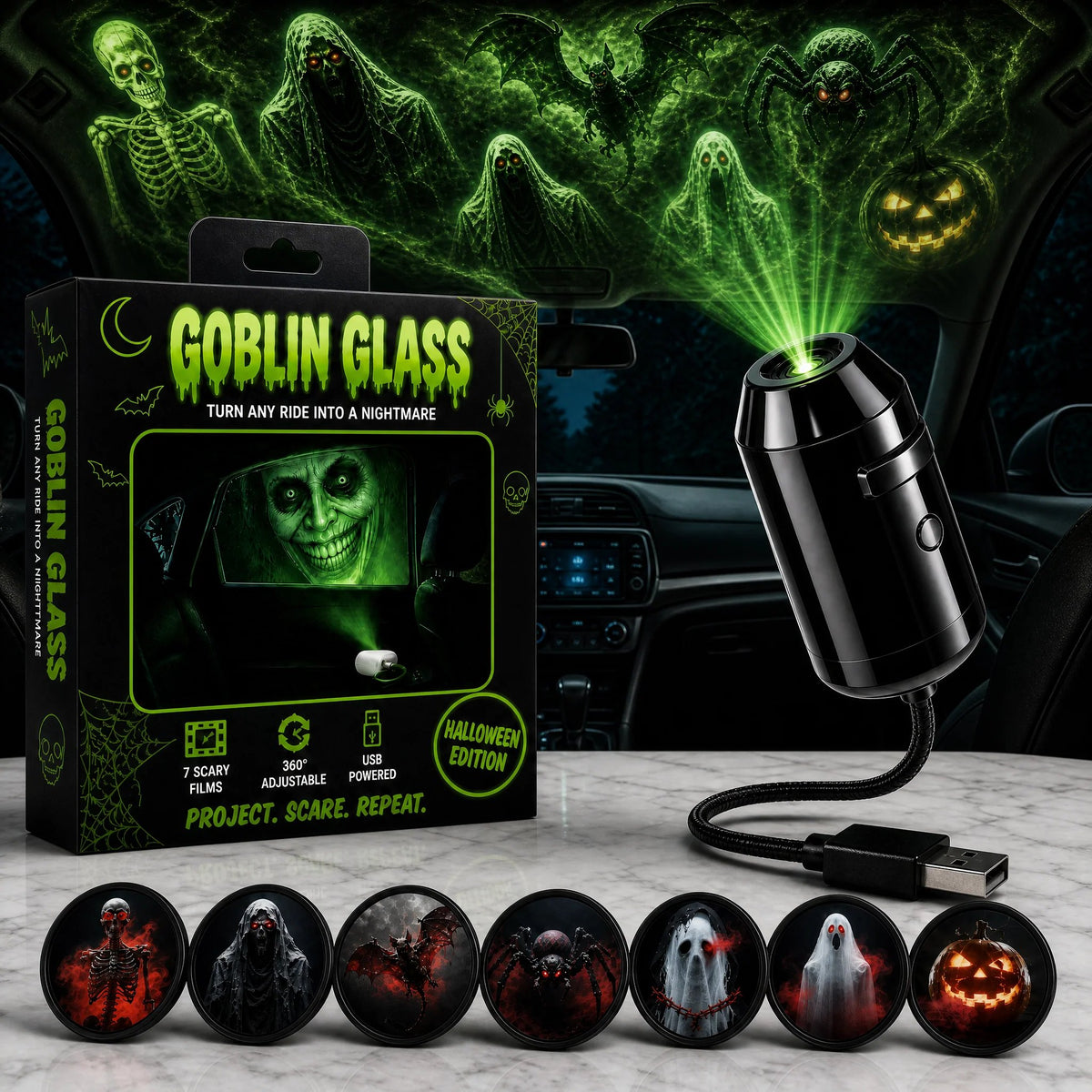 Halloween Prank Car‐Window Projector