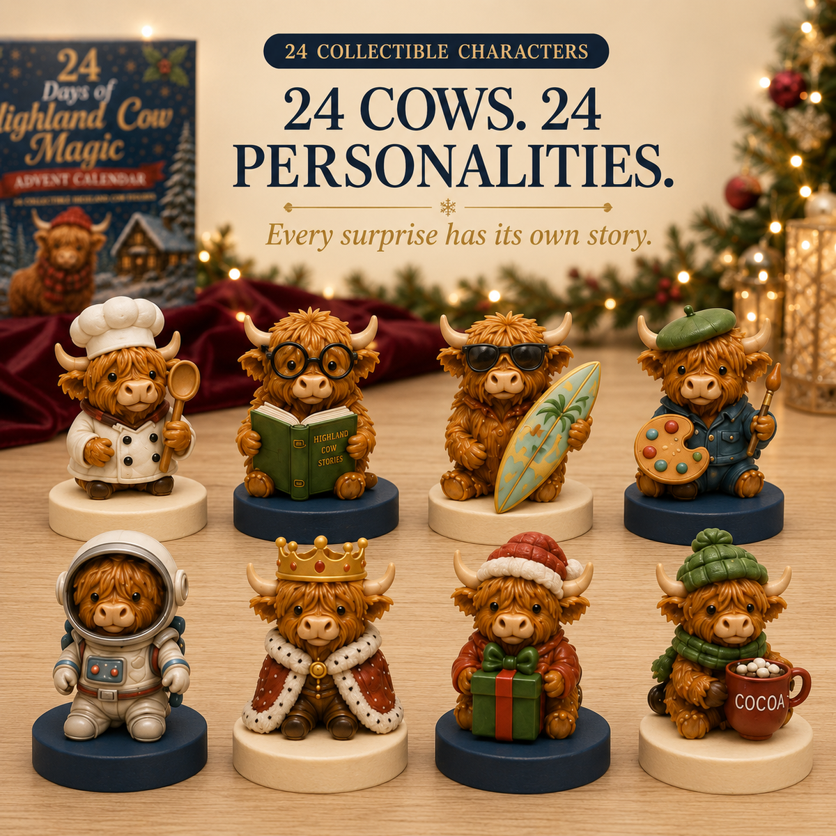 🔥LAST DAY 53% OFF-🐮 24 Days of Highland Cow Advent Calendar