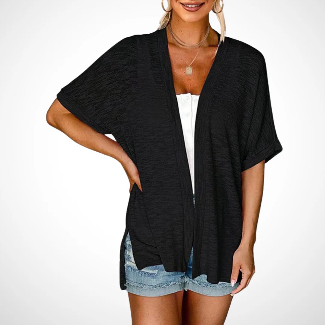 🔥Women's Lightweight Short Sleeve Knit Cardigan, Summer Beach Open Front Cover Up