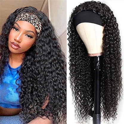 Ice Silk Headband Wig-100% Human Hair, Real Look