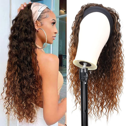 Ice Silk Headband Wig-100% Human Hair, Real Look