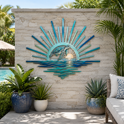 🌅🐢 Sea Turtle Sunset Wall Decor – Bring Peaceful Coastal Vibes Home 🌊✨