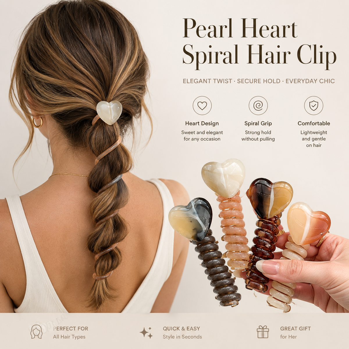 Pearl Spiral Hair Clip – Elegant Twist Styling Tool