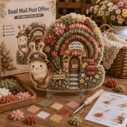 ⏰Last day Promotion 🔥-Whimsical Village 3D Fabric Poke Art Kit