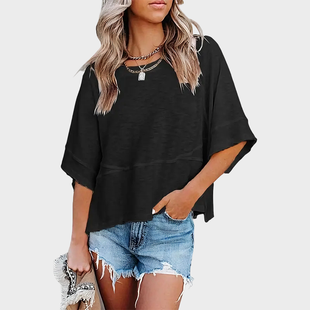 ❤️ Last Day 50% OFF✨-👚Solid Color Flared Sleeve T-Shirt for Effortless Everyday Style & Feminine Charm ✨