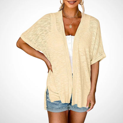 🔥Women's Lightweight Short Sleeve Knit Cardigan, Summer Beach Open Front Cover Up
