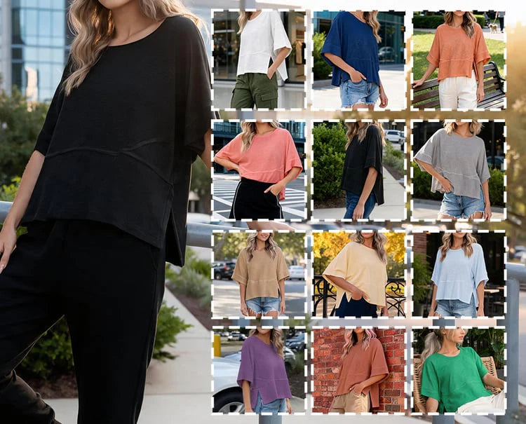 ❤️ Last Day 50% OFF✨-👚Solid Color Flared Sleeve T-Shirt for Effortless Everyday Style & Feminine Charm ✨