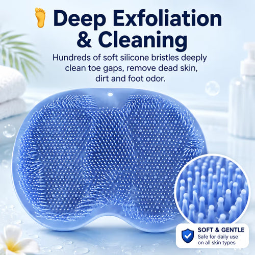 🧼🚿✨ Back & Foot Shower Cleansing Brush | Exfoliating Body Scrubber Massage Tool🦶💦✨
