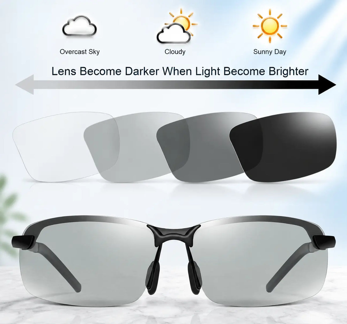 Summervibes Unisex Fashion Polarized Sunglasses, UV400 Anti Blue Light Sun Glasses for Photography Hiking Beach Outdoor