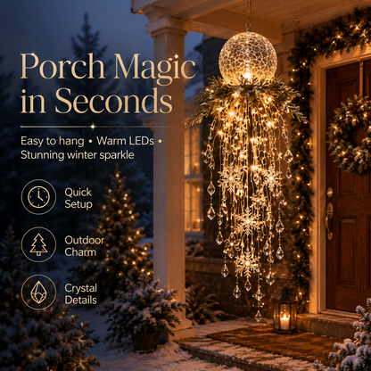 🔥LAST DAY 50% OFF❄️Christmas Hanging Snowflake & Crystal LED Light | Sparkling Porch & Holiday Decor✨