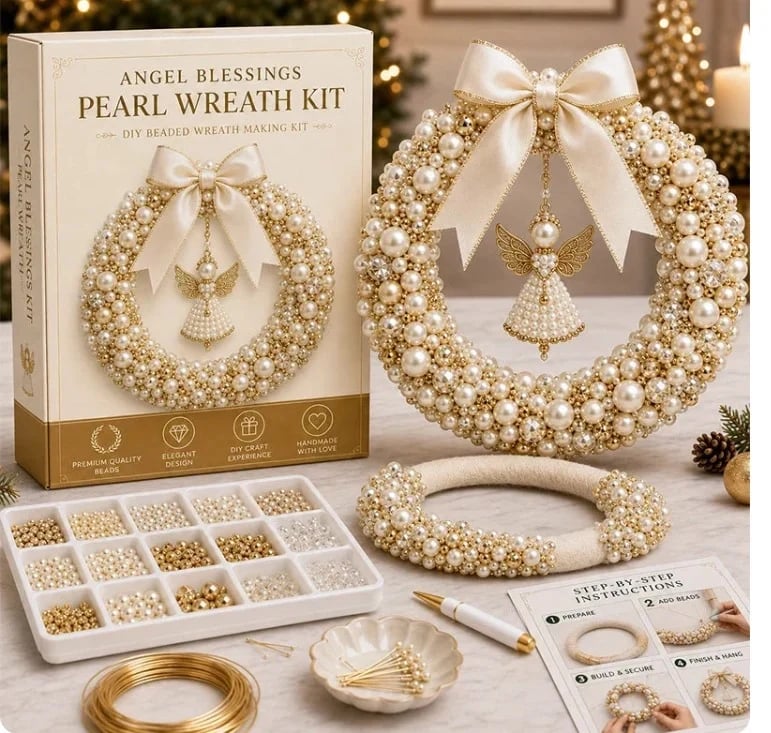 🎄✨ Plymagic DIY Christmas Wreath Pearl Art Kit🎁