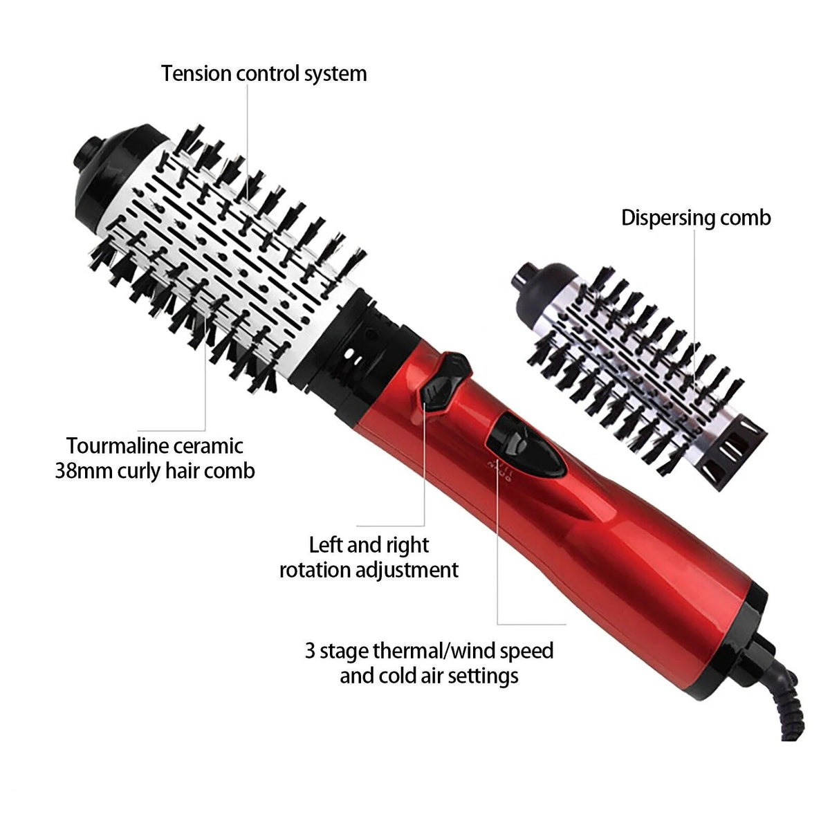 3-in-1 Hot Air Styler and Rotating Hair Dryer for Dry hair, curl hair, straighten hair