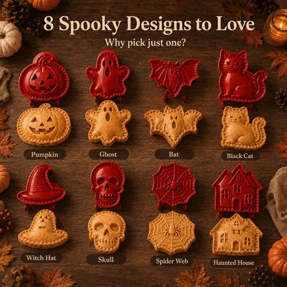 🎃🎄8-Piece Holiday Hand-Press Pastry Molds Cookie Pie Baking Tools🥧✨