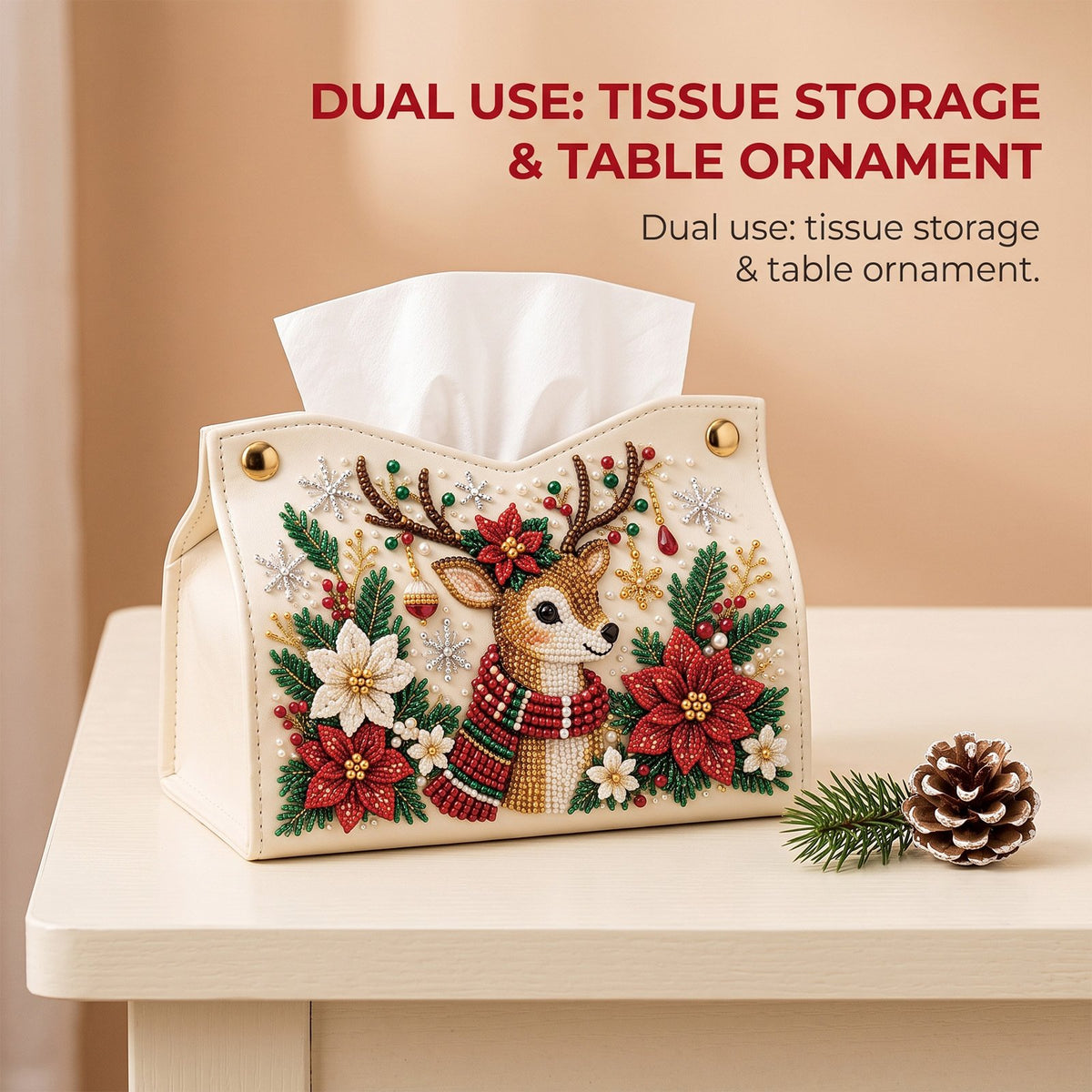 DIY Christmas Diamond Painting Tissue Box Special-Shaped Pearl Rhinestones Handmade Holiday Home Decor Craft Kit