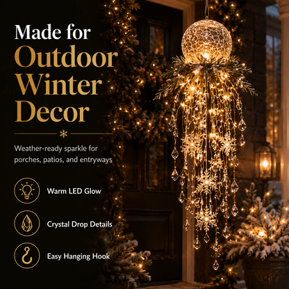 🔥LAST DAY 50% OFF❄️Christmas Hanging Snowflake & Crystal LED Light | Sparkling Porch & Holiday Decor✨