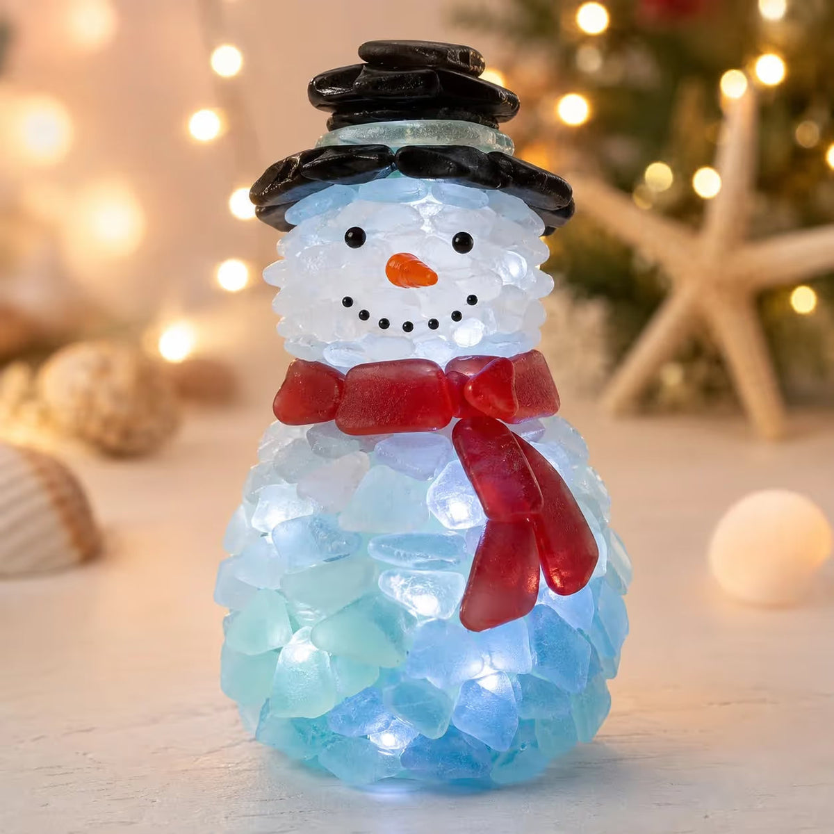 🎁Last Day 50% OFF✨-🎅 Lighted Sea Glass Santa DIY Kit for Easy, Festive Christmas Decorating ✨