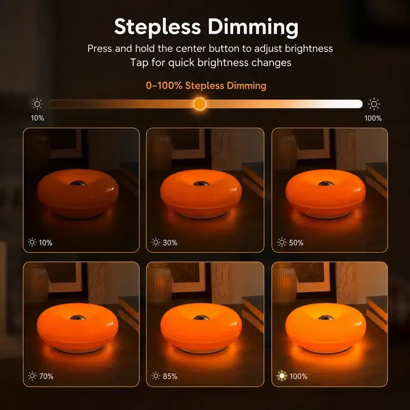 🍊🍩 Retro Acrylic Orange Donut Wall Lamp | Cozy RGB Glow