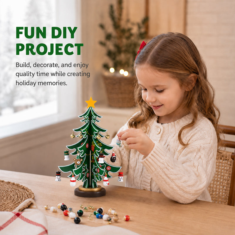 🎄 DIY Wooden Christmas Tree Ornament — Tabletop Festive Decor Kit