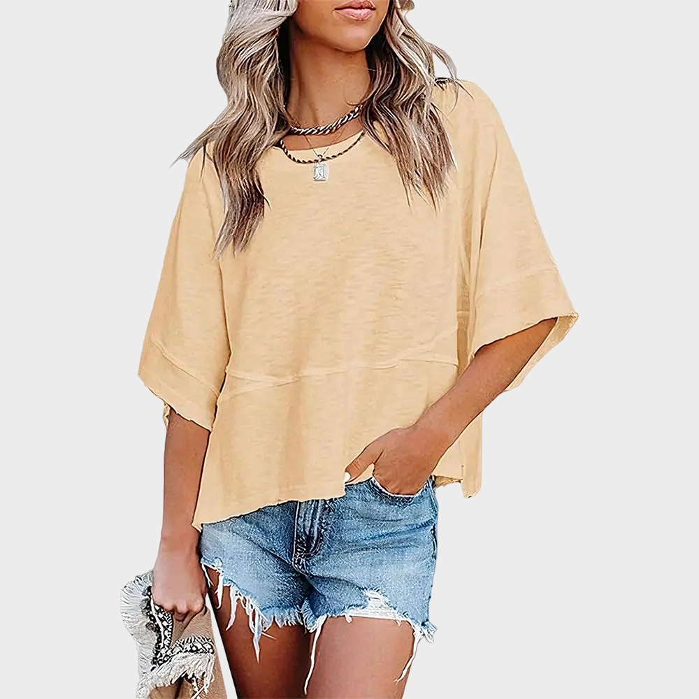 ❤️ Last Day 50% OFF✨-👚Solid Color Flared Sleeve T-Shirt for Effortless Everyday Style & Feminine Charm ✨