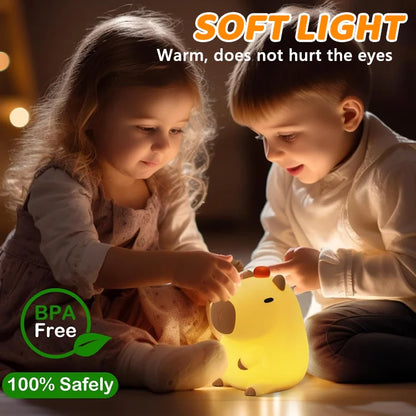 🐹✨ Silicone Capybara Night Light – Cute, Soft Glow & Cozy Bedside Decor 🌙💛