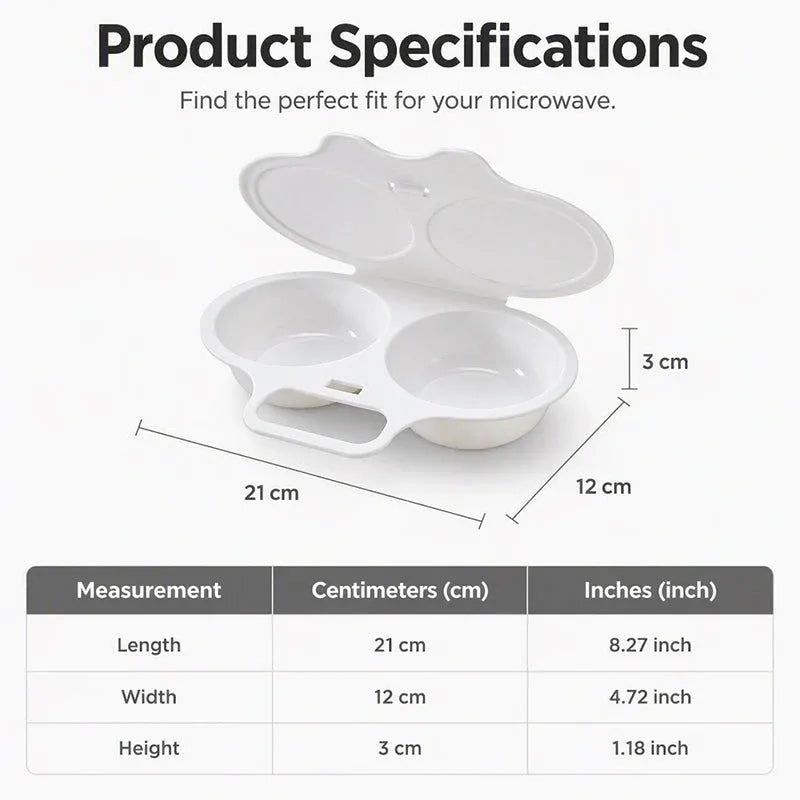 🥳2026 HOT SALE🥳💞50K+ SOLD! Microwave Egg Poacher – Dual‐cavity, non‐stick & easy clean. Healthier than frying