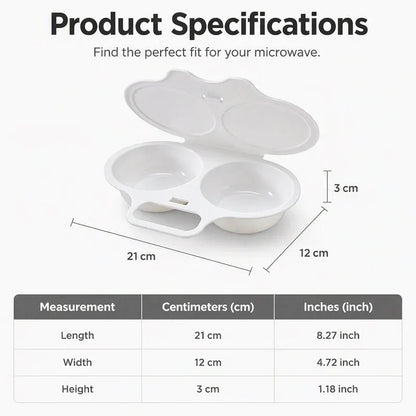 🥳2026 HOT SALE🥳💞50K+ SOLD! Microwave Egg Poacher – Dual‐cavity, non‐stick & easy clean. Healthier than frying