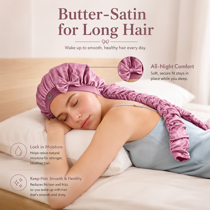 2-in-1 Heatless Curling Wrap Bonnet – Satin Sleep Cap for Effortless Curls & Hair Protection
