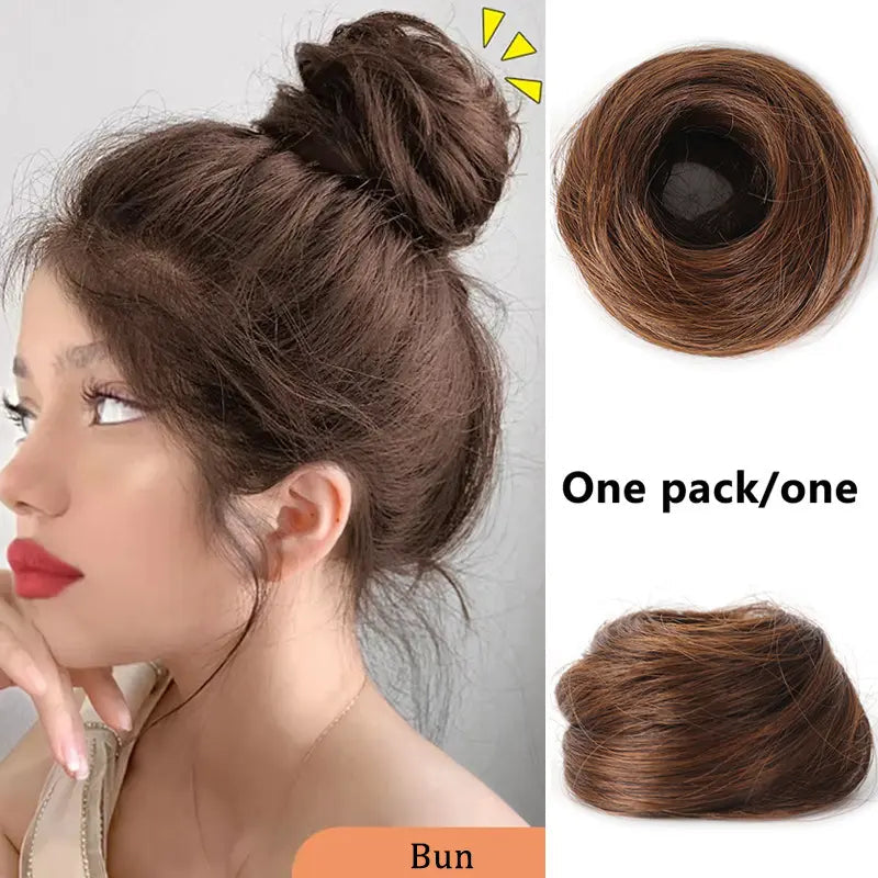 💁 Last Day 50% OFF💖-✨ Synthetic Curly Messy Bun Scrunchie for Quick, Easy & Stylish Hairstyles 🎀