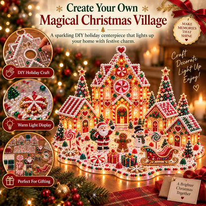 ✨🔥 Magical Christmas Village 3D Gem Art DIY Kit – Create a Sparkling Handmade Holiday Scene! 🎄💎🏡