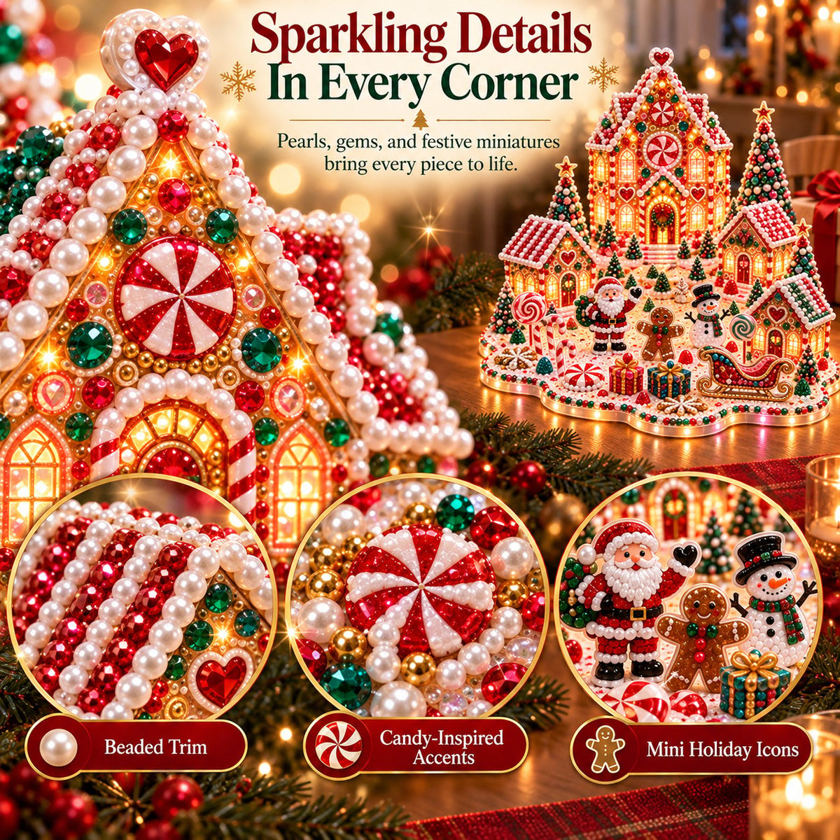 ✨🔥 Magical Christmas Village 3D Gem Art DIY Kit – Create a Sparkling Handmade Holiday Scene! 🎄💎🏡