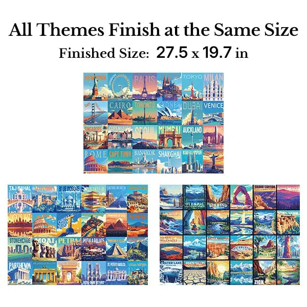 🧩✈️ Travel Series 24 Mini Pack – 1000-Piece Jigsaw Puzzles with 8 Stickers & 3 Travel Themes! 🌍🏞️✨