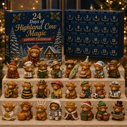 🔥LAST DAY 53% OFF-🐮 24 Days of Highland Cow Advent Calendar