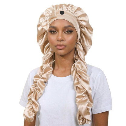 Satin/Silk Bonnet for Long Curly Hair