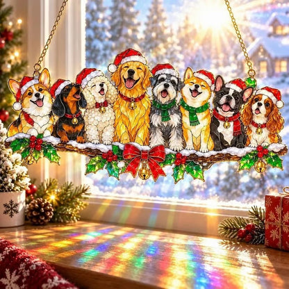 🎄✨ Whimsical Winter Suncatchers – 10 Shatterproof Stained-Glass Style Window Hangings! 🌟🏠