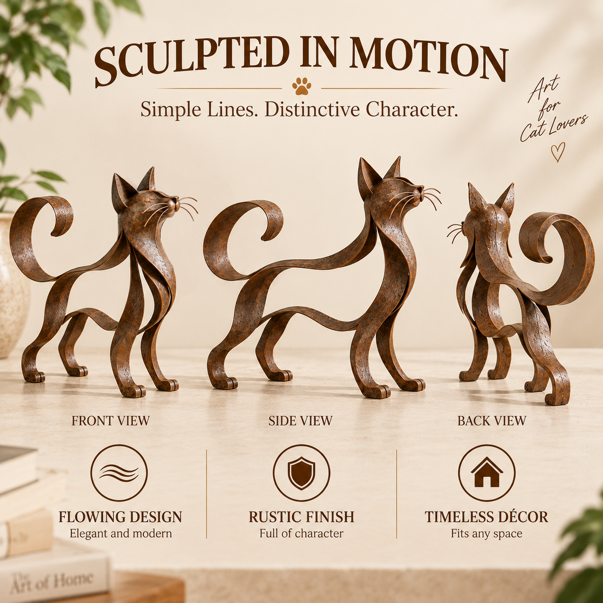 📣 50% OFF Today!-🐱 Maine Coon-style metal cat sculpture