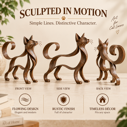 📣 50% OFF Today!-🐱 Maine Coon-style metal cat sculpture