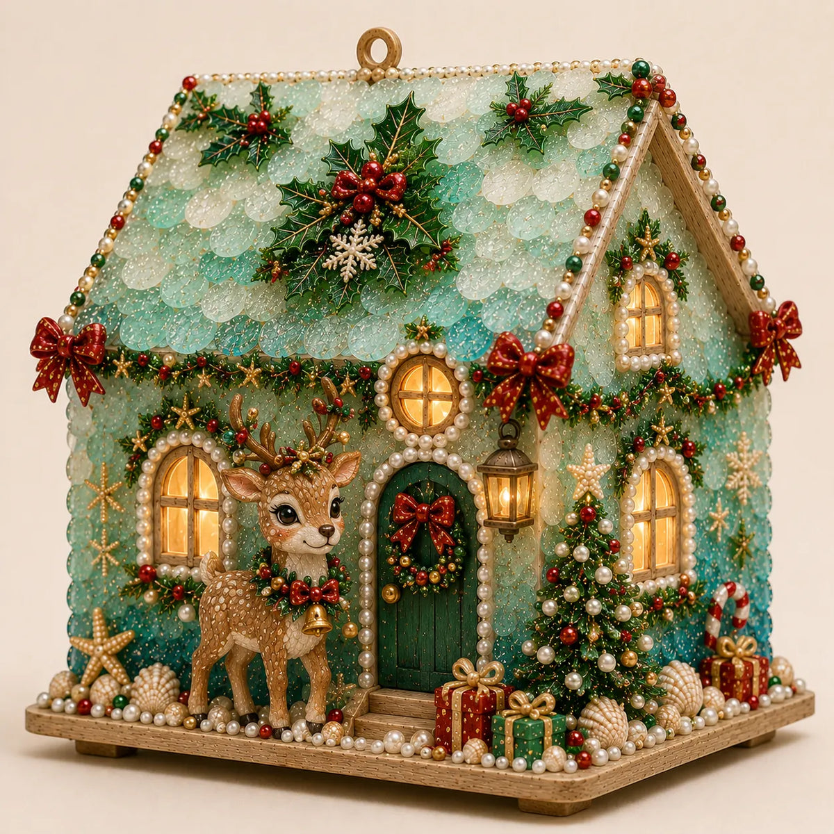 🎄✨ DIY Glowing Coastal Christmas Cottage Kit – Easy Crafting & Festive Coastal Charm! 🏡💖