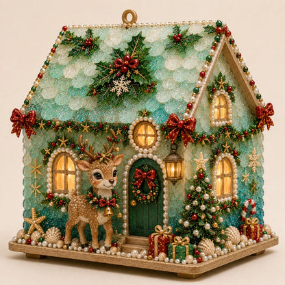 🎄✨ DIY Glowing Coastal Christmas Cottage Kit – Easy Crafting & Festive Coastal Charm! 🏡💖
